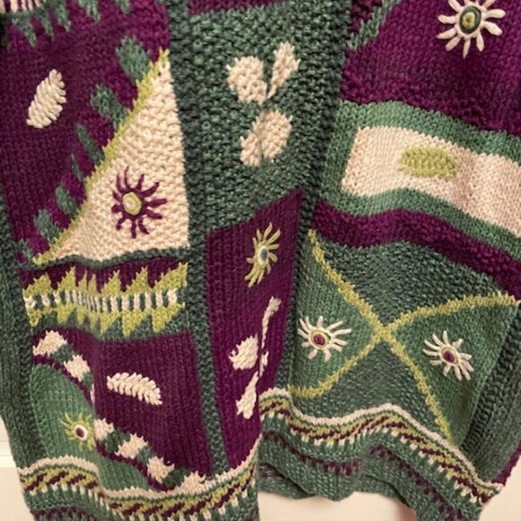Segrets Sun Prints Hand Knit Vintage Sweater Women's Size Medium - Picture 6 of 13